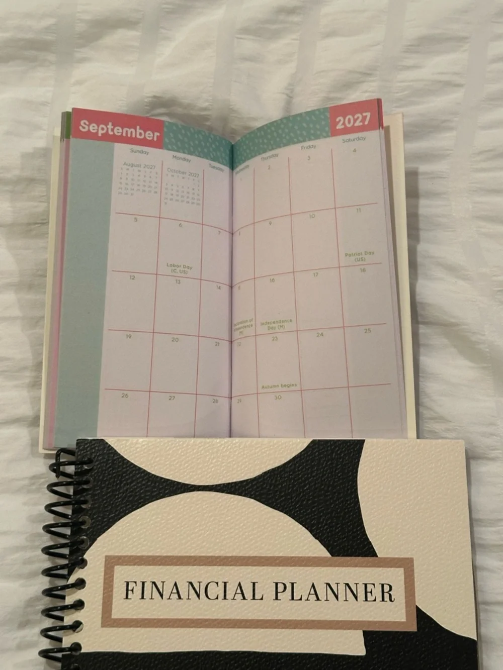 Financial Planner & Two-Year Planner Set in Black and Cream